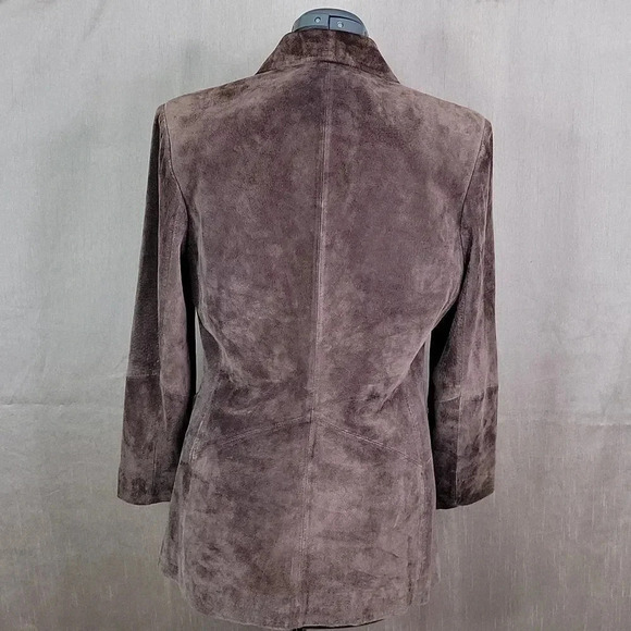 BIANCA NYGARD Brown Leather Suede Jacket Size 6 - Picture 7 of 8